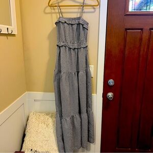 Ces Femme Black and White Gingham Tiered Maxi Dress  Never Worn